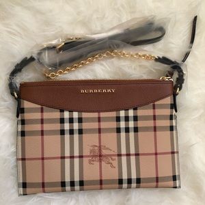 Burberry Soft Grain Haymarket Peyton Crossbody Bag